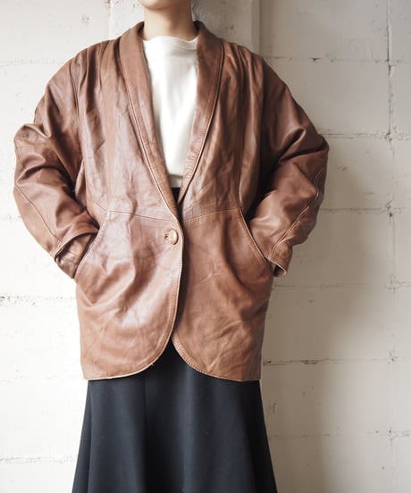 Shawl Collar Leather Jacket CM