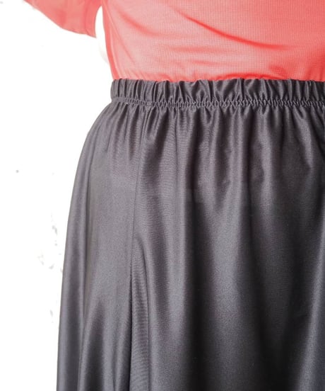 Satin Flared Easy Skirt BK