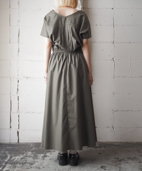 Waist Gather French Sleeve Dress KA