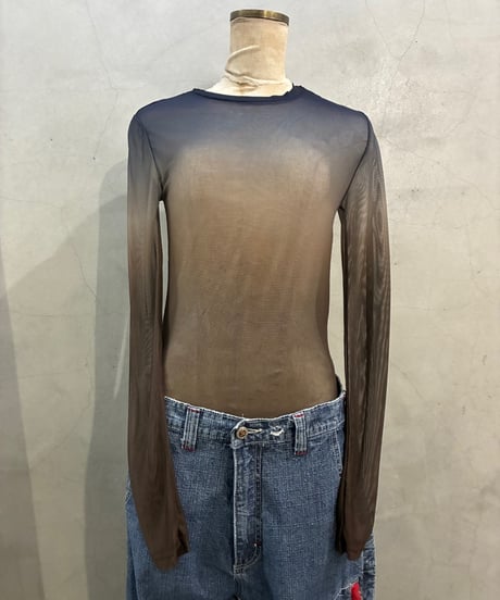 anko Gradation Sheer Top BL GR