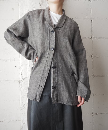 FLAX Side Belted Linen Jacket GR