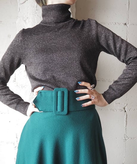 Turtleneck Lame Knit SILBK