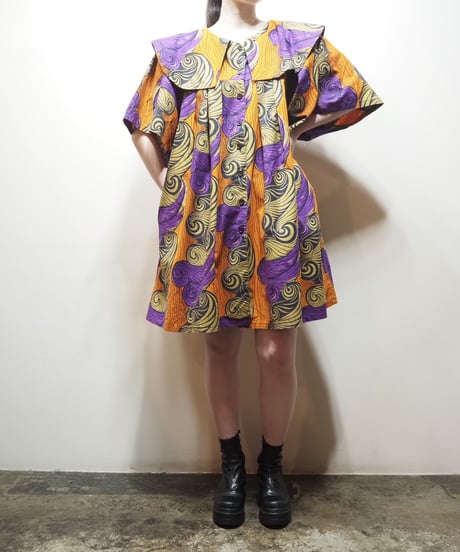 African Batik Big Collar Dress ORPUR