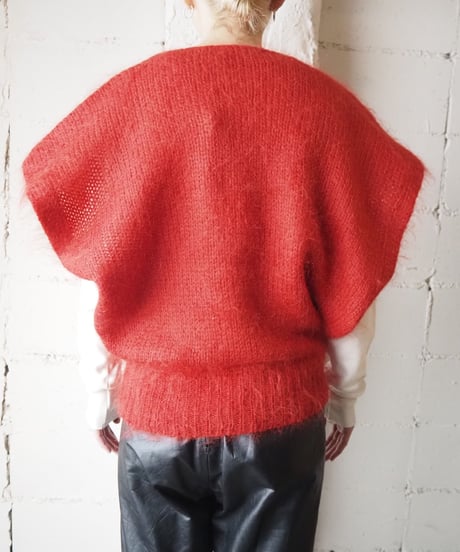 French Sleeve Mohair Knit Vest RE