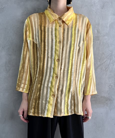 Made in Italy Sheer Stripe Shirt YEGO