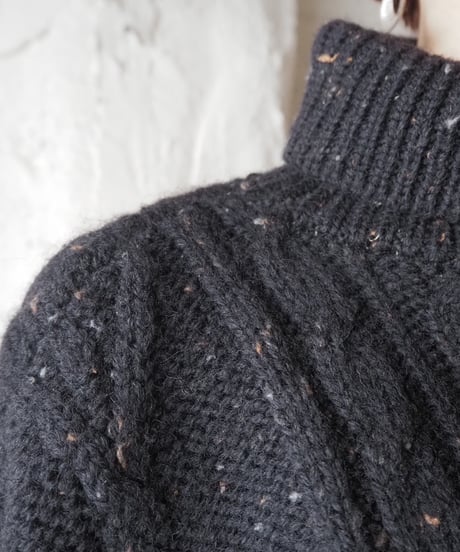 Mix Yarn Fisherman Knit BK