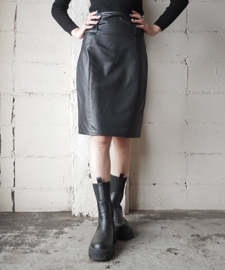 Satin Tight Skirt BK