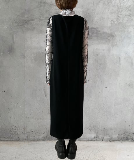 Neck Embroidery Sleeveless Dress BK