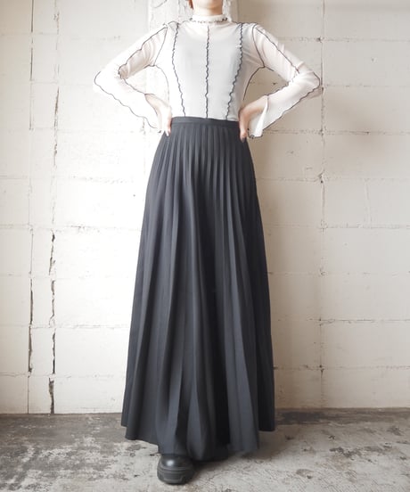 Pleated Long Skirt BK