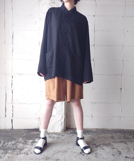 Long Sleeve China Shirt Jacket BK
