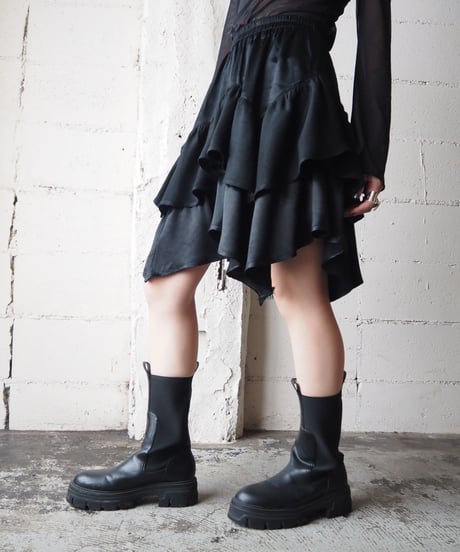 Hem Design Easy Mini Skirt BK