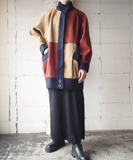 Tricolor Wool Coat RENVBE