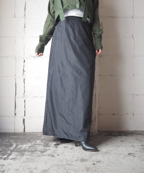 Nylon Mix Long Skirt BK