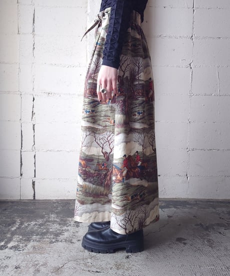 Horse Riding Pattern Belted Skirt IVKA