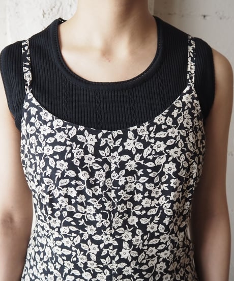 Flower Pattern Back Lace-up Dress BKWH