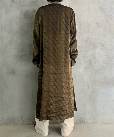 Pattern Design Mao Collar Slit Long Shirt GOBL