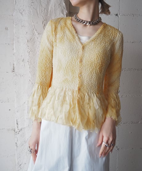 Sheer × Fringe Design  Shiring Blouse YE