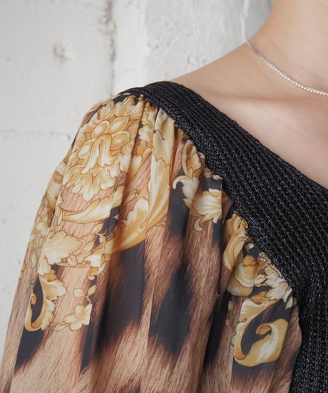 Patterned Sleeveless Lame Knit Blouse BKYE