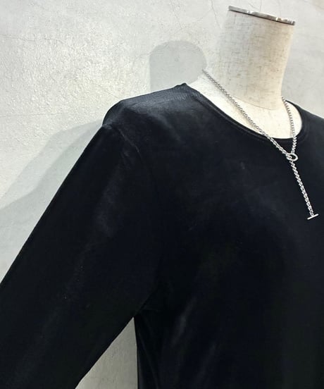 LAUREN L/S Velour Dress BK