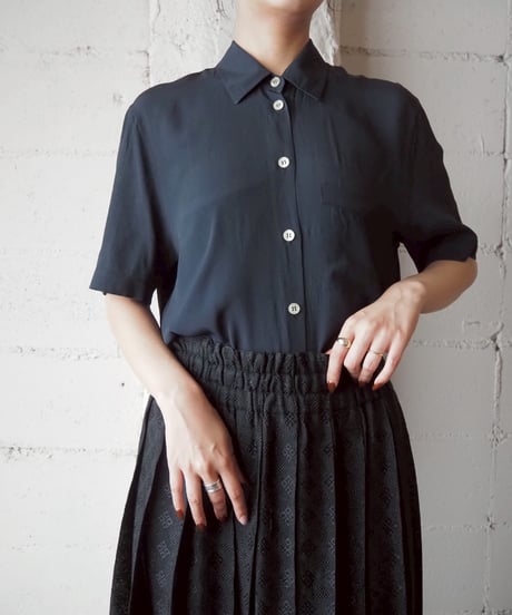 White Button Short Sleeve Shirt BK