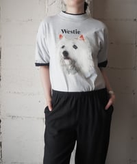 Westie Bicolor Dog Print Tee LGRBK