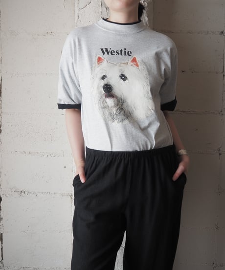 Westie Bicolor Dog Print Tee LGRBK