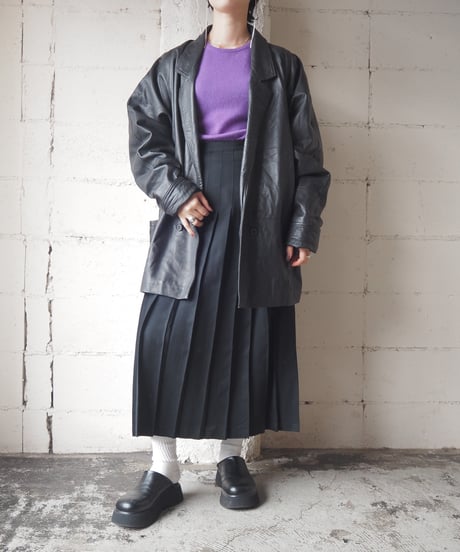 Double Breasted Leather Jacket BK