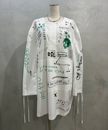 DIESEL Scribble Graphics Smock Dress WH