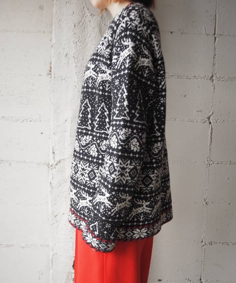 Talbots Metal Hook Nordic Cardigan BKWH