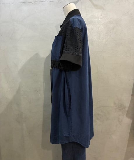 DIESEL S/S Blouson × Shirt Docking Dress NVBK
