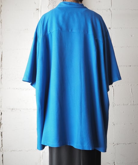 KING SIZE Rayon Open Collar Shirt BL