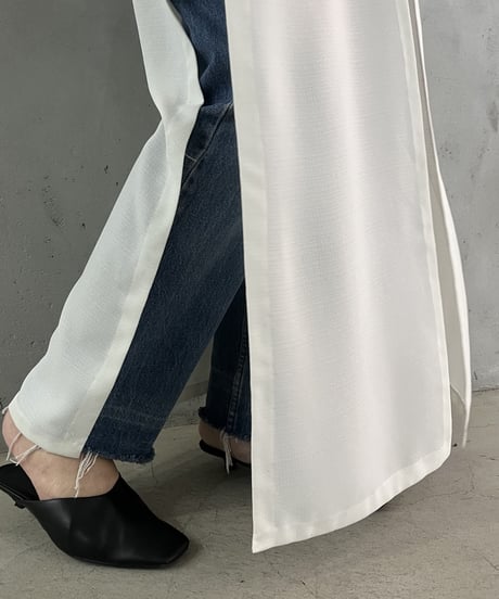 Front Button Slit Camisole Vest WH