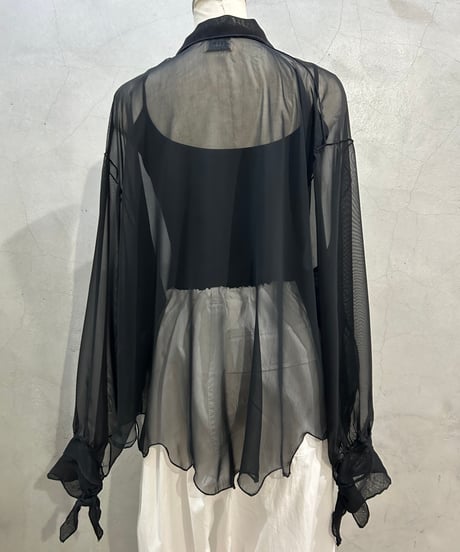 Fluttering Sheer Shirt BK