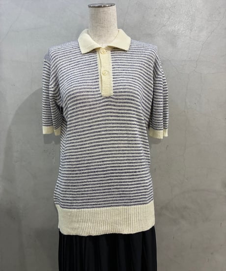 S/S Border Polo Knit IVNV
