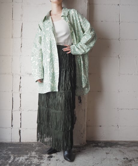 FLAX Rose Print Linen Shirt GNYE