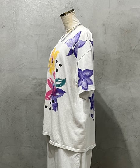 Hand Paint Flower Tee WHPIPUR
