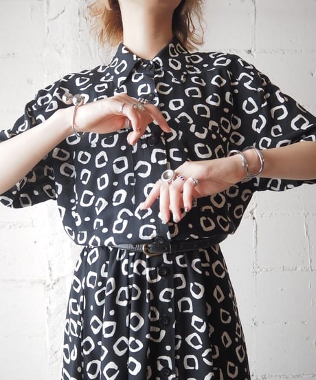 Pattern S/S Shirt Dress BKWH