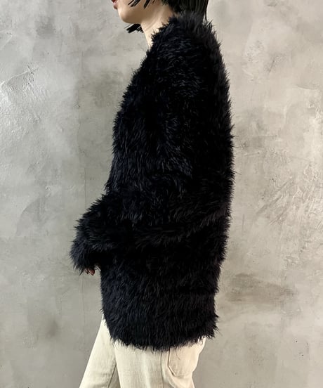 Shaggy Knit Pull Over BK