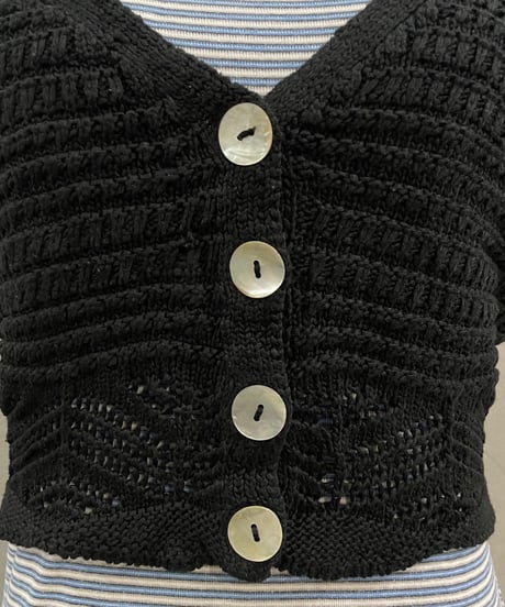 Shell Button  Camisole Knit BK