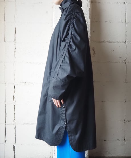 Stand Collar Shoulder Design Coat BK