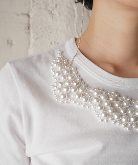 Comme des Garçons Jupe BY JACKIE Pearl Design Tee WH
