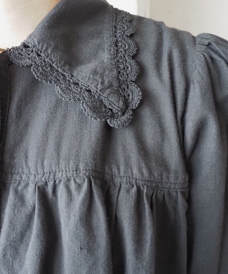 1920～30's  EURO Lace Collar Pullover Dress BK