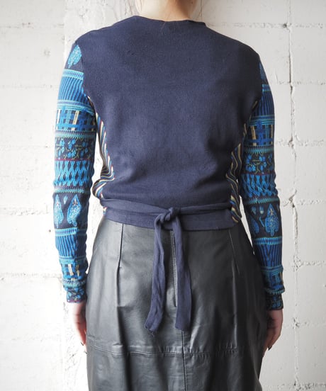 KENZO JEANS Ethnic Pattern Cache Coeur Tops BLGNYE