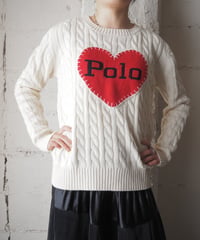 POLO RALPH LAUREN Heart Patch Knit WH RE