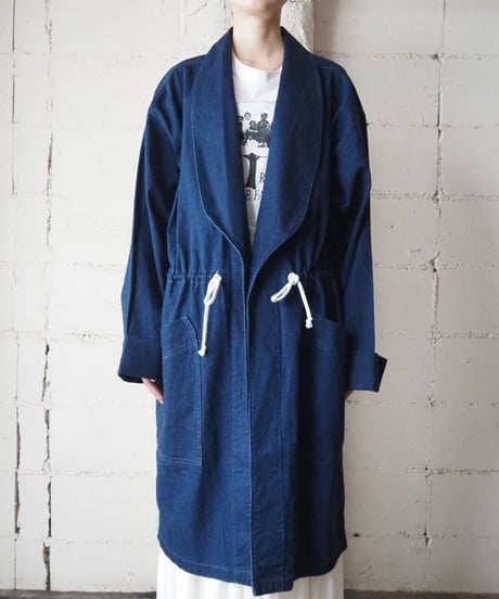 Shawl Collar Denim Coat BL