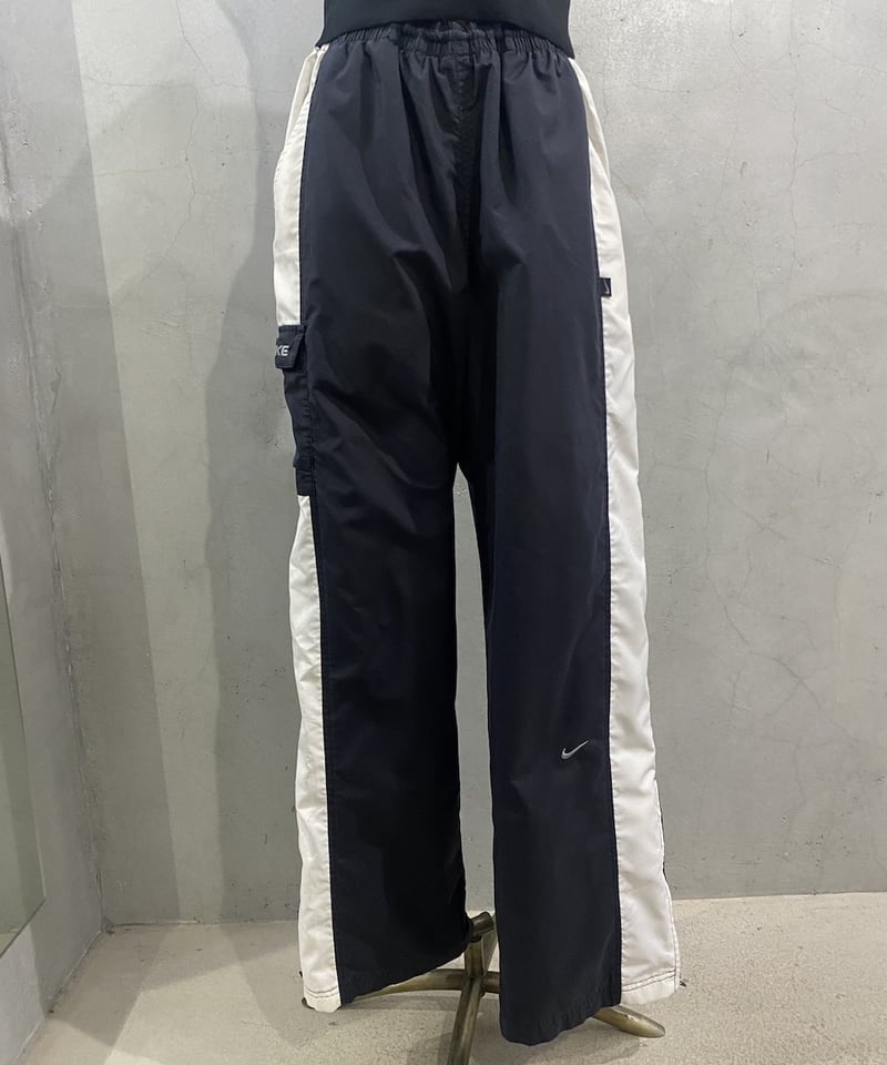 00s NIKE side zip wide track pants 極太 NIKE Side Zip Line Wide Pants BKWH | Orfeo