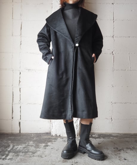 1950-60's Vintage HOCKANUM Shawl Collar Coat BK