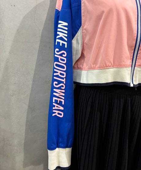 NIKE Tricolor Stand Collar Cropped Jacket BLPIWH