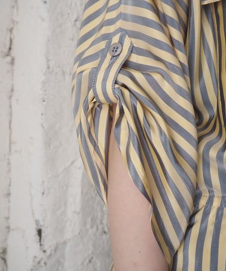 Stripe Open Collar Dress LYEGR