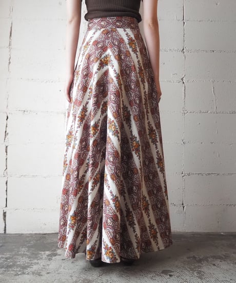 1970's Paisley Pattern Belted Skirt WHBUR
